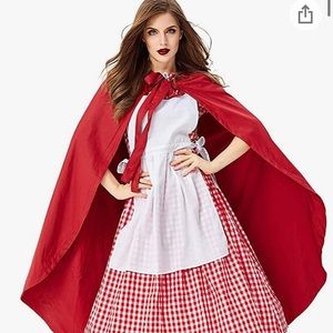 Women’s red riding hood costume. Dress & cape included.